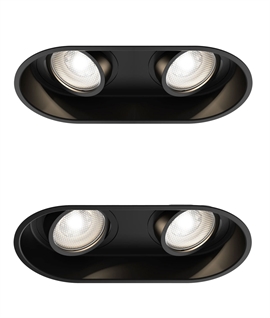 Astro 1249029 Black Twin Low Glare Downlight - Clearance. Low Glare Adjustable Twin Downlight for Mains LED Lamps