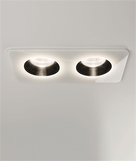 Discontinued - Last One Astro Vetro Twin IP65 White Glass Fixed LED Recessed Downlight 