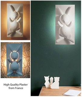 Soft Backlit Nursery Plaster Wall Light - Rabbit