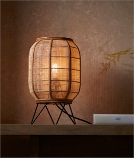 Open-Weave Linen Shade Table Light 