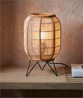 Open-Weave Linen Shade Table Light 