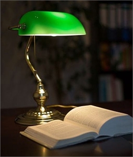 Bankers Glass Table Lamp