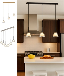 Linear Flush Mounted Pendant - 3 or 6 Light Option