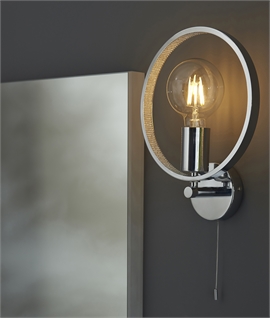Stylish Bathroom Wall Light with Chrome Hoop