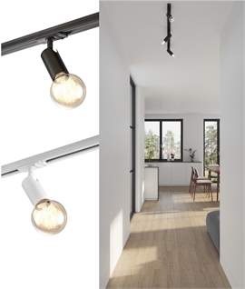 Bare Bulb Track Light Fixture - Can use any E27 mains lamps