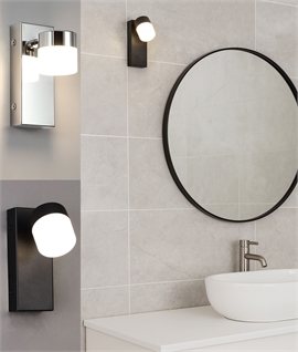 Bathroom Adjustable Single Spot LED Wall Light - IP44