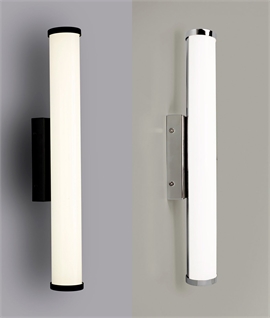 Tall Wall Light IP44 Rated for Bathrooms - Black or Chrome