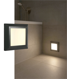 LED 3.5w Low Level Black Square Wall Light - IP65 Rated 