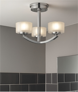 Semi-Flush Art Deco Ceiling Light in Minimalist Design IP44 Rated