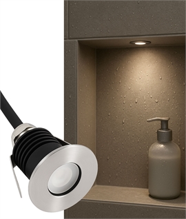 Miniature IP67 Recessed LED Light for Soffits, Walls, Floors, and Bathrooms
