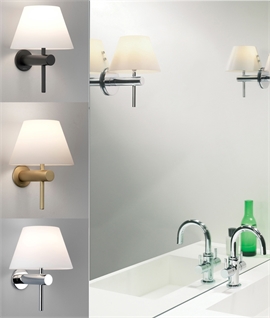 Bathroom Safe Wall Light & Glass Coolie Shade - 3 Options