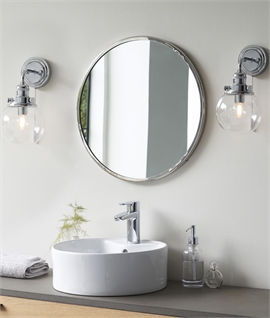 Industrial Style Chrome Wall Light Suitable for Bathrooms