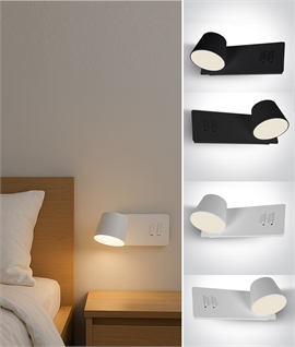 Bedside LED Adjustable Shade & Back Lit Wall Light 