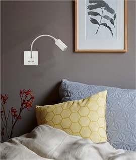 Bedside LED Reading Light - Designed to fit into a UK 1-Gang Back Box