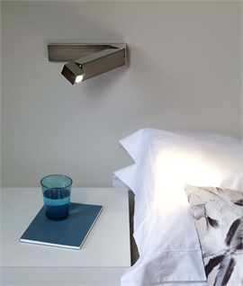 Square-Edged Modern Bedside Reading Light - Switched