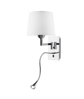 Bedside Light with Coolie Shade and LED Reading Light