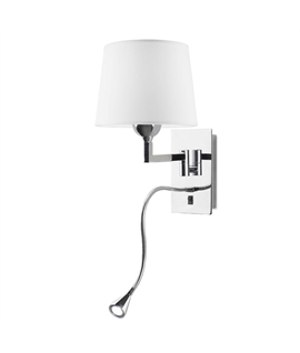 Bedside Wall Light with Coolie Shade and LED Reading Light