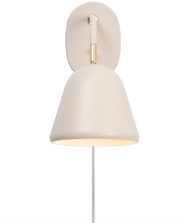 Soft Beige Adjustable Wall Light - Switched with Plug