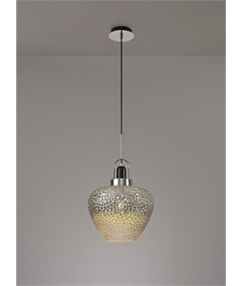 Bailey Glass Pendant Light | Smoke Plated Ombre Finish | Adjustable Drop