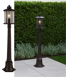 Antique Bronze & Clear Glass Lamp Post - 1 Metre