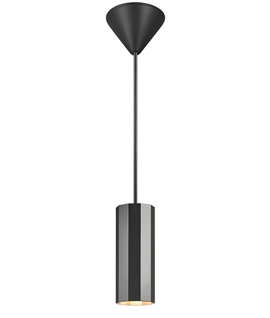 Black Multi-Facetted Pendant Light - GU10 Lamp