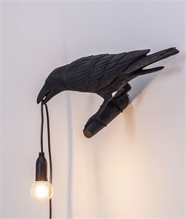 Seletti Black Bird Wall Lamp Facing Left IP44 