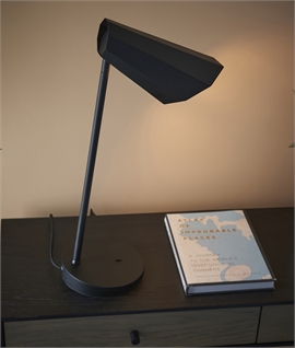 Black Angled Design Task Table Lamp