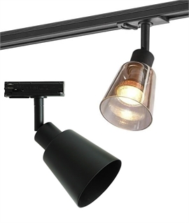 Adjustable Track Spotlight for GU10 Lamps - Comes with Glass and Metal Shade