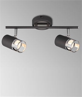 Graphite & Chrome 2 Light Linear Spotlight Bar - GU10