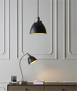 Industrial Small Pendant Light with Dome Shade