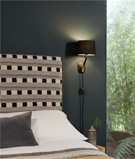 Plug-in Tall Shaded Wall Light - White or Black