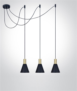 Black Cone Shade Spider Pendant - 3 Options