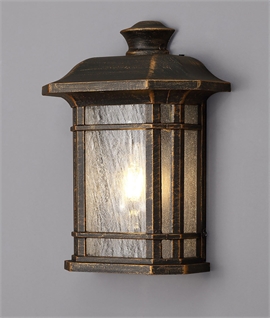Brushed Black & Gold Exterior Half Wall Light - IP54