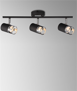 Graphite & Polished Chrome 3 Light Linear Bar Spotlight - GU10