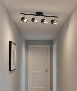Graphite & Chrome 4 Light Linear Bar Spotlight - GU10