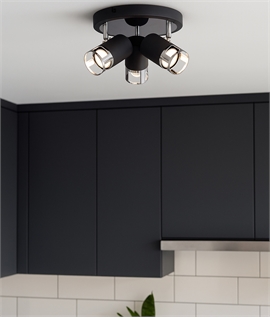 Graphite & Polished Chrome 3 Light Round Spotlight GU10