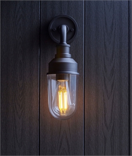 Industrial Black Bent Arm Exterior Wall Light