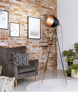 Vintage Tripod Floor Lamp in Black Paint Finish