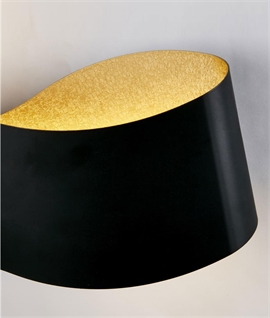 Wavy Black and Gold LED Wall Light
