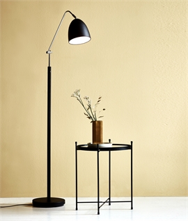 Black Adjustable Shaded Floor Lamp with Switch