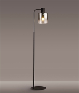 Black Floor Lamp with Smoke Fade Glass