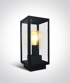 Black Box Pillar Light with Clear Glass