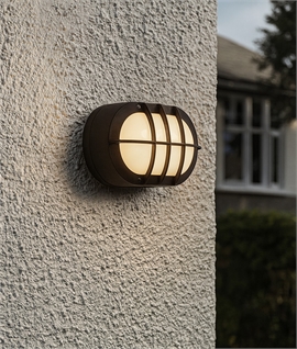Black Cage Effect LED Bulkhead Light - IP54