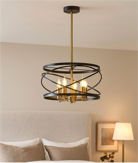 Black Open Cage Chandelier with 4 Arms - Dia 435mm