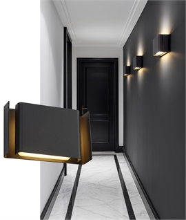 Anthracite Low Glare LED Wall Light - Direct and Indirect Light 