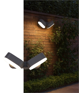 Anthracite Wall Light with Double Adjustable Heads - IP54 Rated 