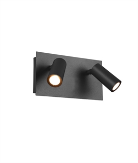 Black Double Spot Exterior Wall Mounted Spotlight