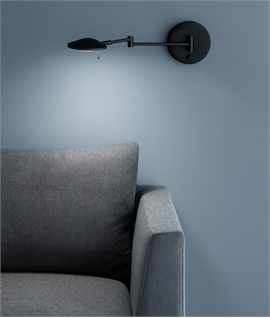 Extending Arm Wall Reading Light with Integral Dimmer
