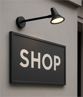 Black Adjustable Exterior LED Sign Light with Wide Light Span