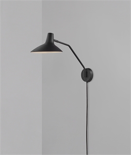 Black Switched Adjustable Wall Light